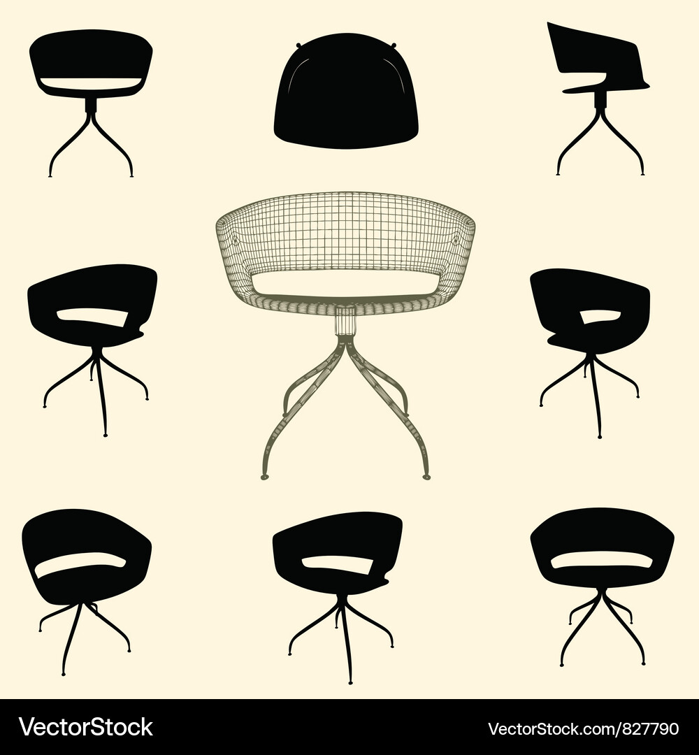 Modern armchair silhouette Vector Image