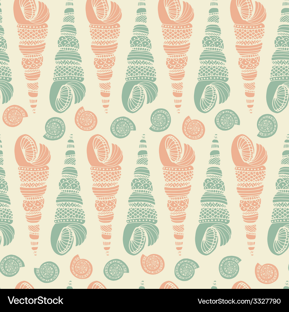 Seashell seamless pattern Vector Image