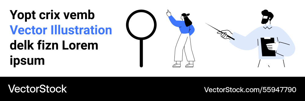 Team explaining and inspecting concepts Vector Image