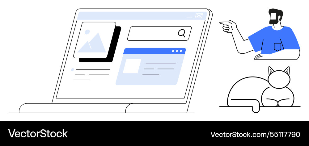 Website-Design-Elemente mit Benutzerinteraktion vektorbild