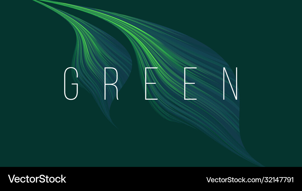 Abstract background with green leaves shape made vector image