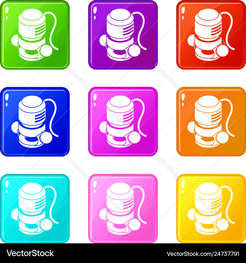 Circular power tool icons set 9 color collection Circular power tool icons set 9 color collection Vector Image