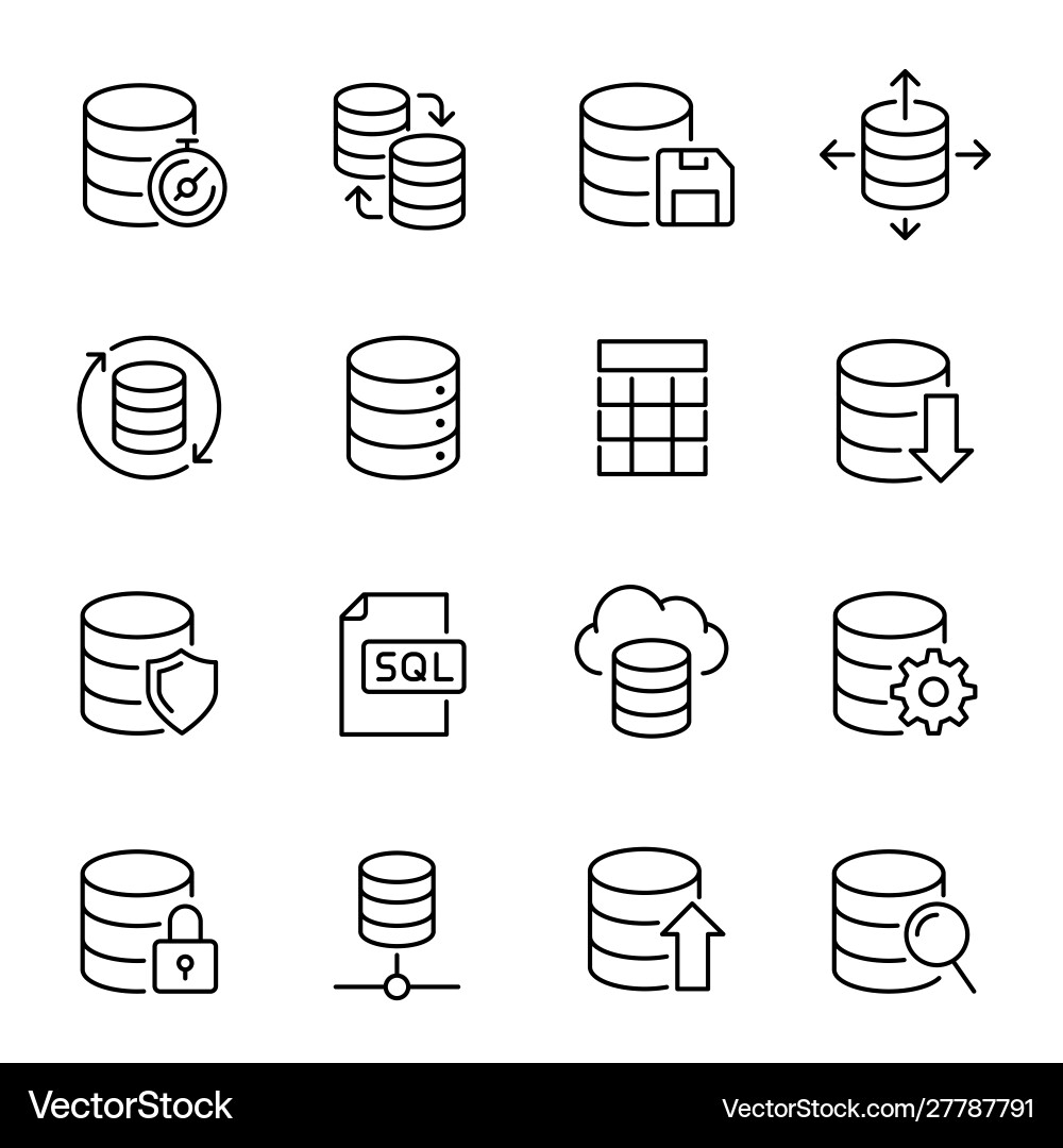 Database Icon Set - Storage & Data vector image