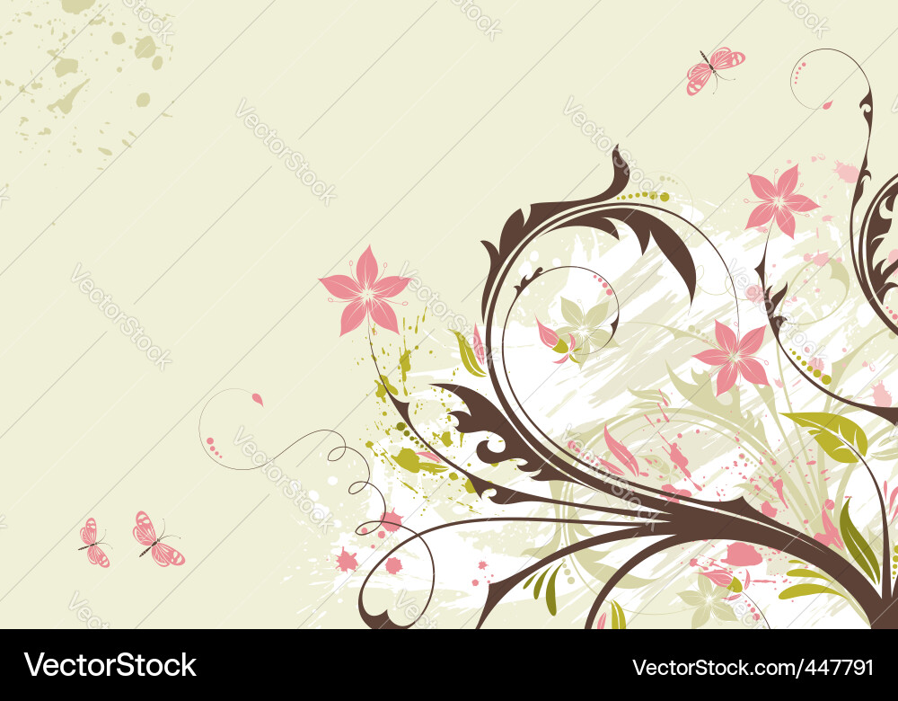 Floral Grunge Background Vector Image