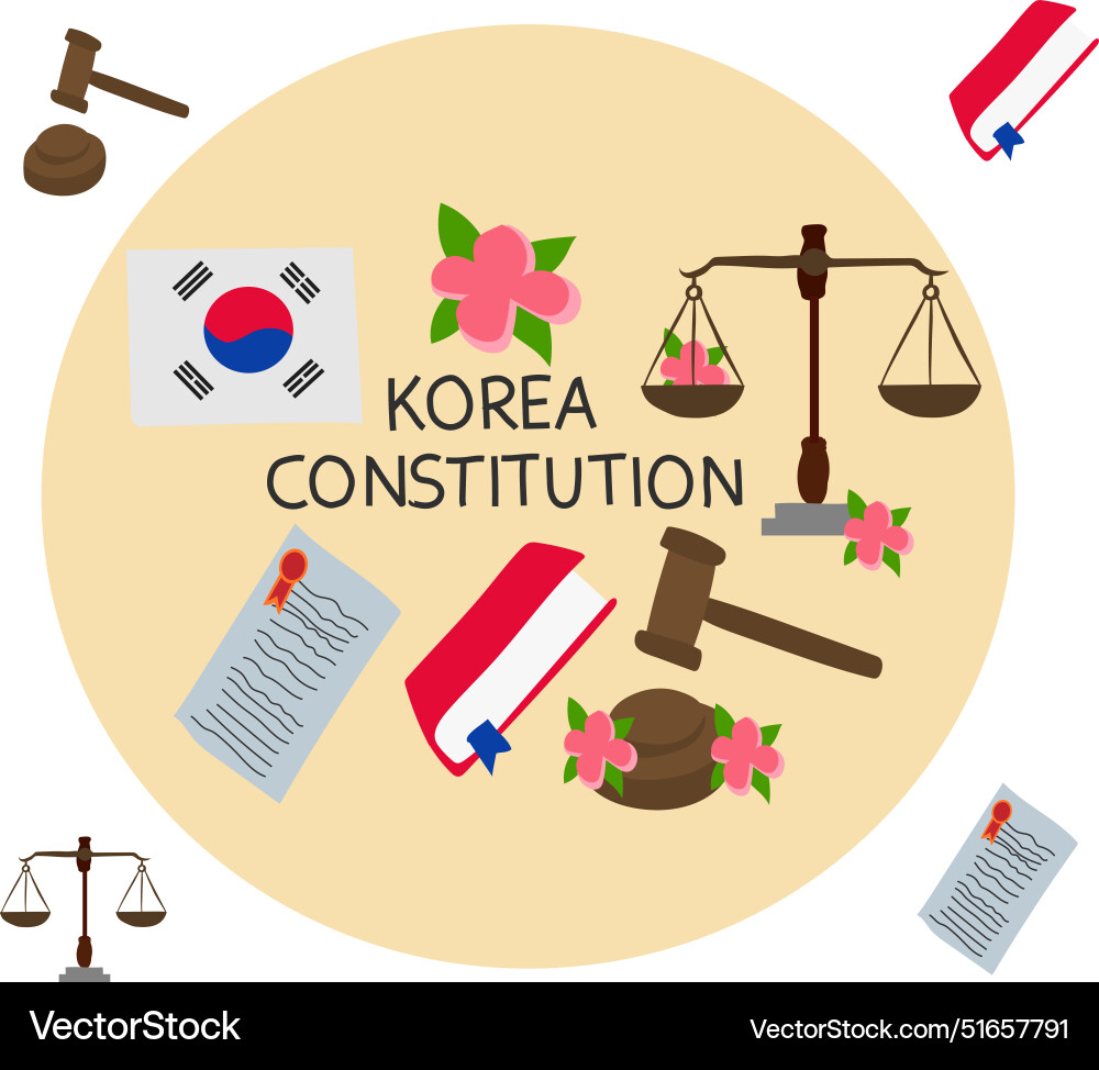 Korea constitution south cons Royalty Free Vector Image