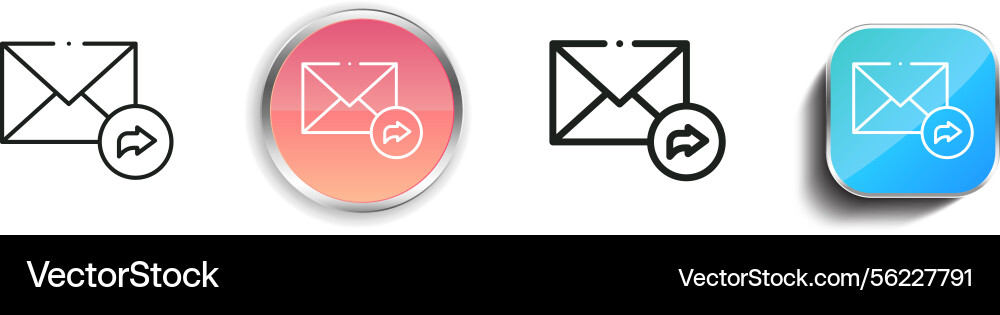 Mail-Symbol dünn linear regelmäßig und Knopf Stil Mail-Symbol dünn linear regelmäßig und Knopf Stil vektorbild