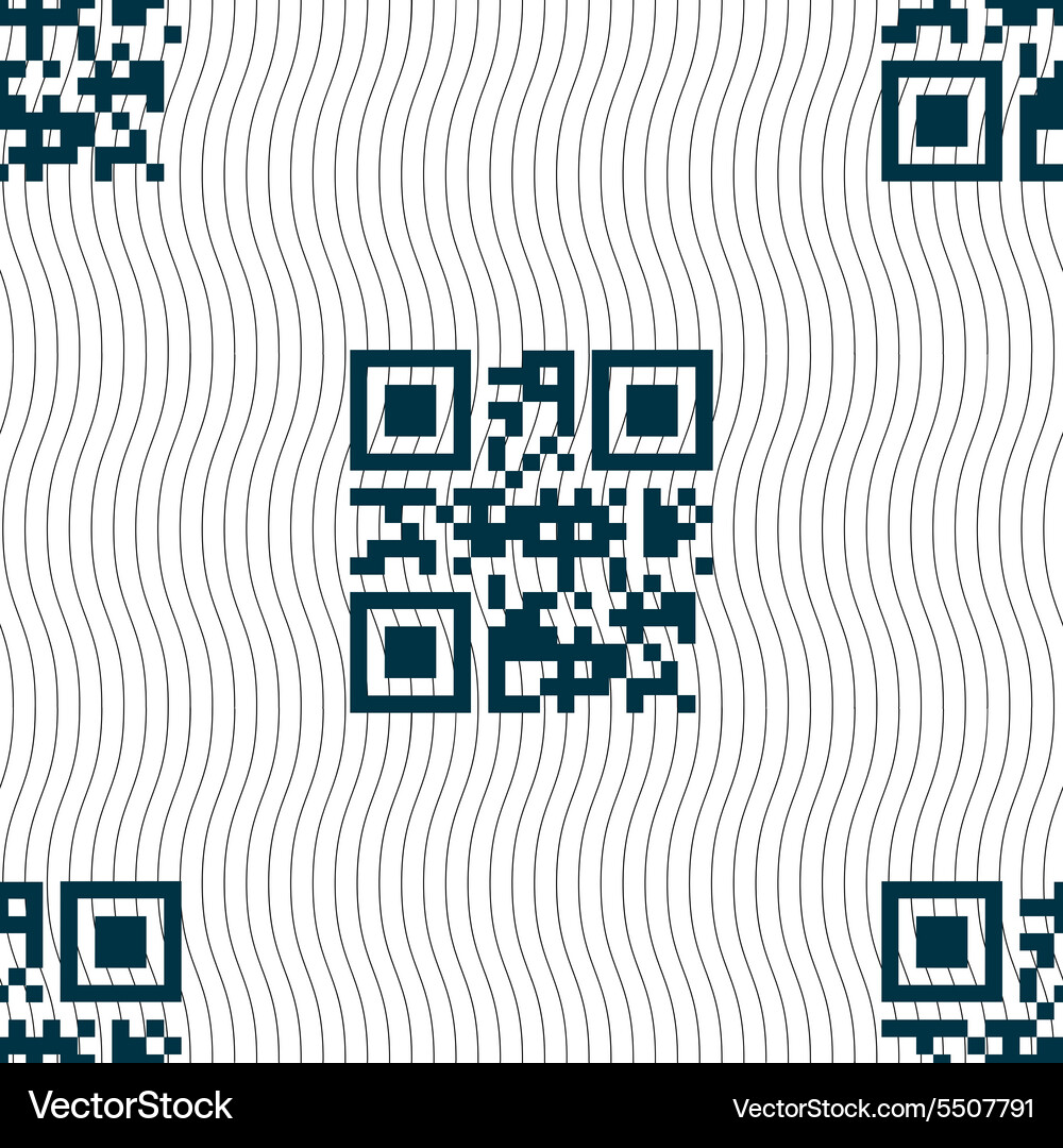 Qr code icon sign seamless pattern with geometric Vector Image