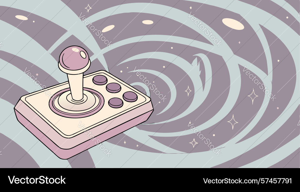 Retro joystick with abstract light patterns vector image