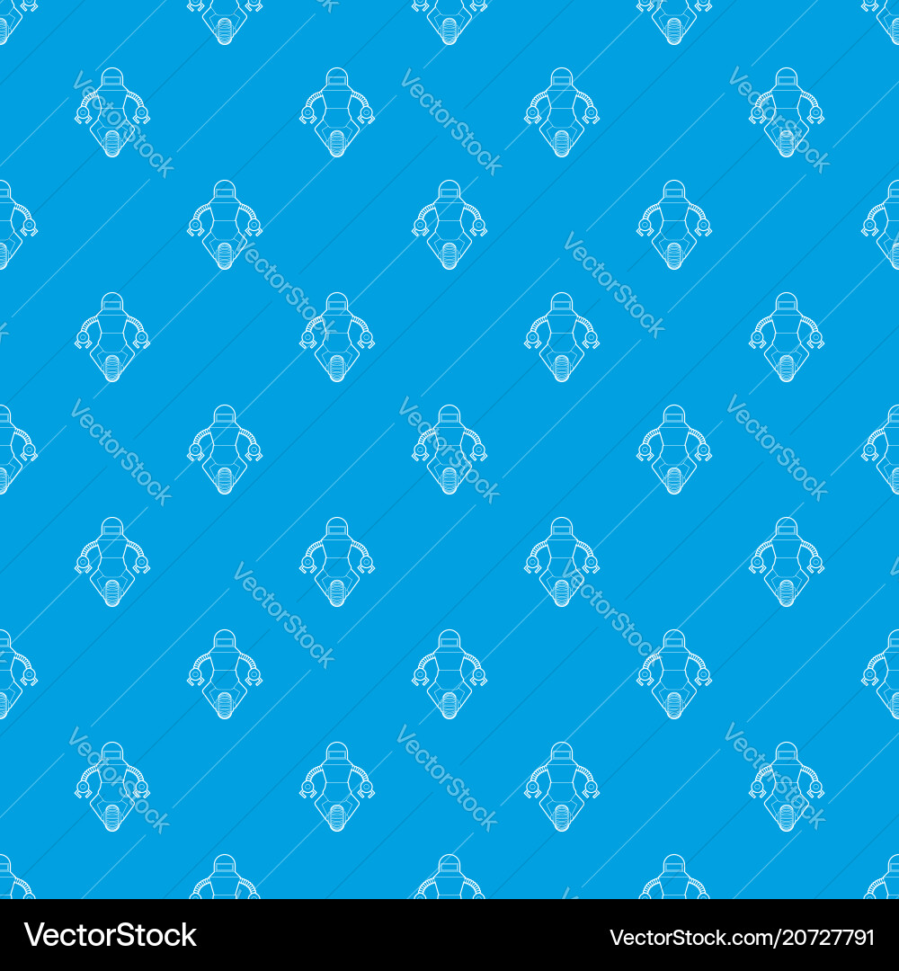 Robot guard pattern seamless blue Robot guard pattern seamless blue vector image