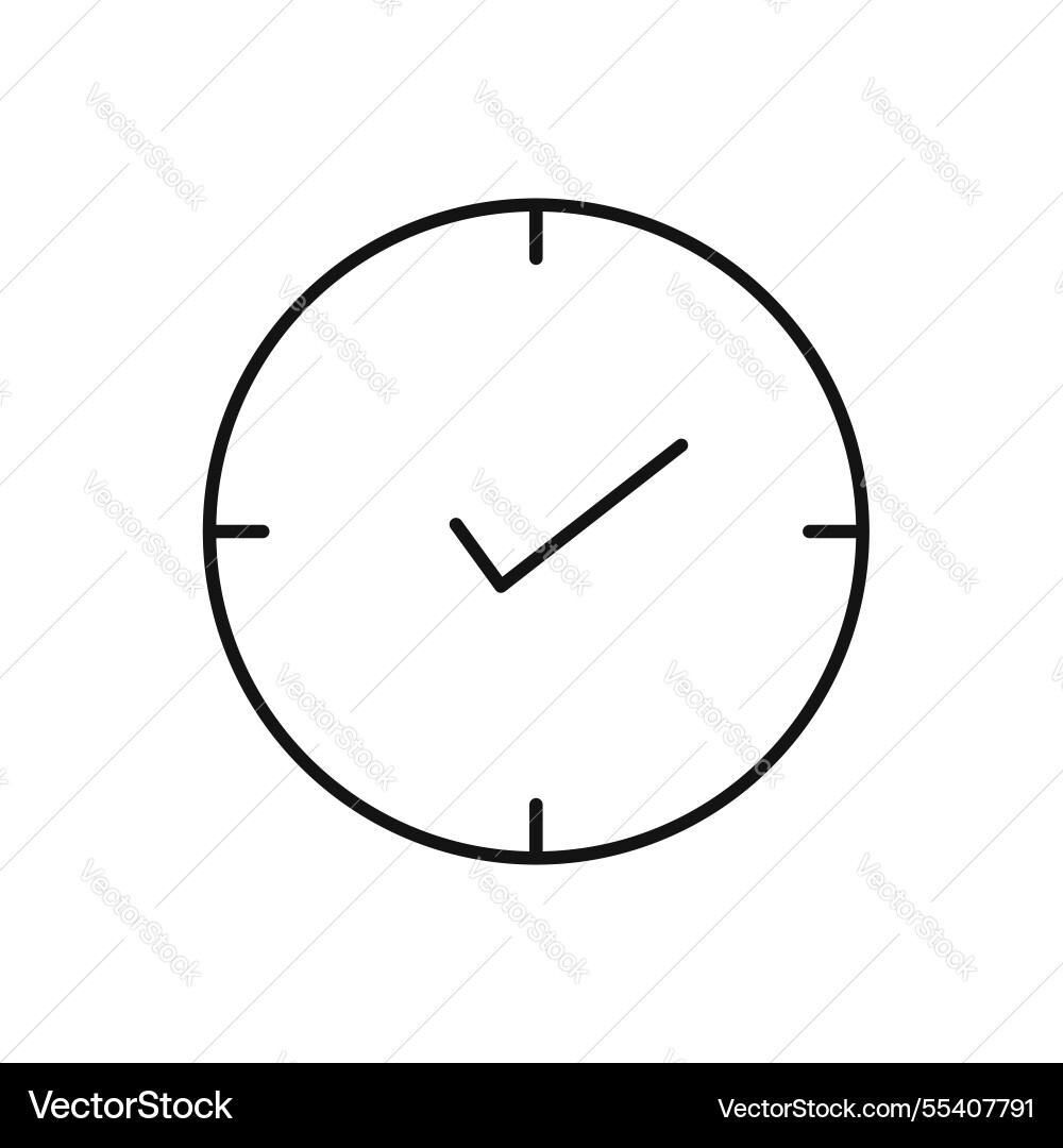 Time check icon simple thin line Vector Image