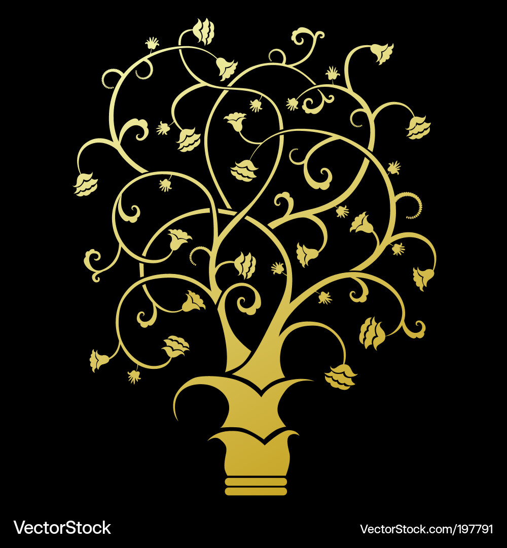 Tree with flowers Royalty Free Vector Image - VectorStock