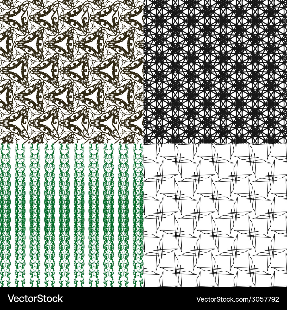 Geometric patterns tiling set of abstract vintage Vector Image