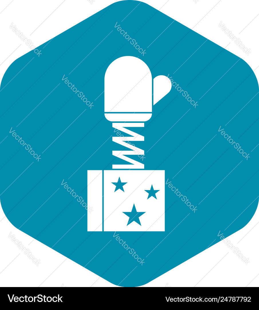 Hand on spring in box icon simple style Hand on spring in box icon simple style vector image
