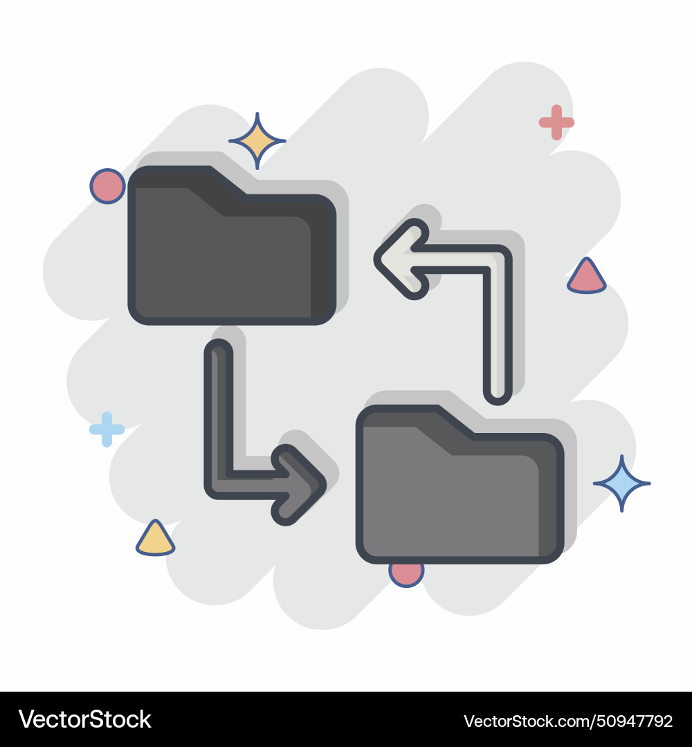Icon file sharing related to remote working Vector Image