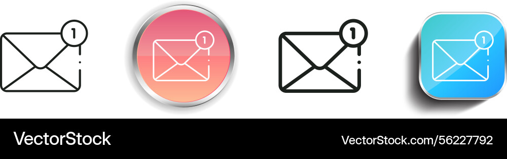 Mail-Symbol dünn linear regelmäßig und Knopf Stil Mail-Symbol dünn linear regelmäßig und Knopf Stil vektorbild