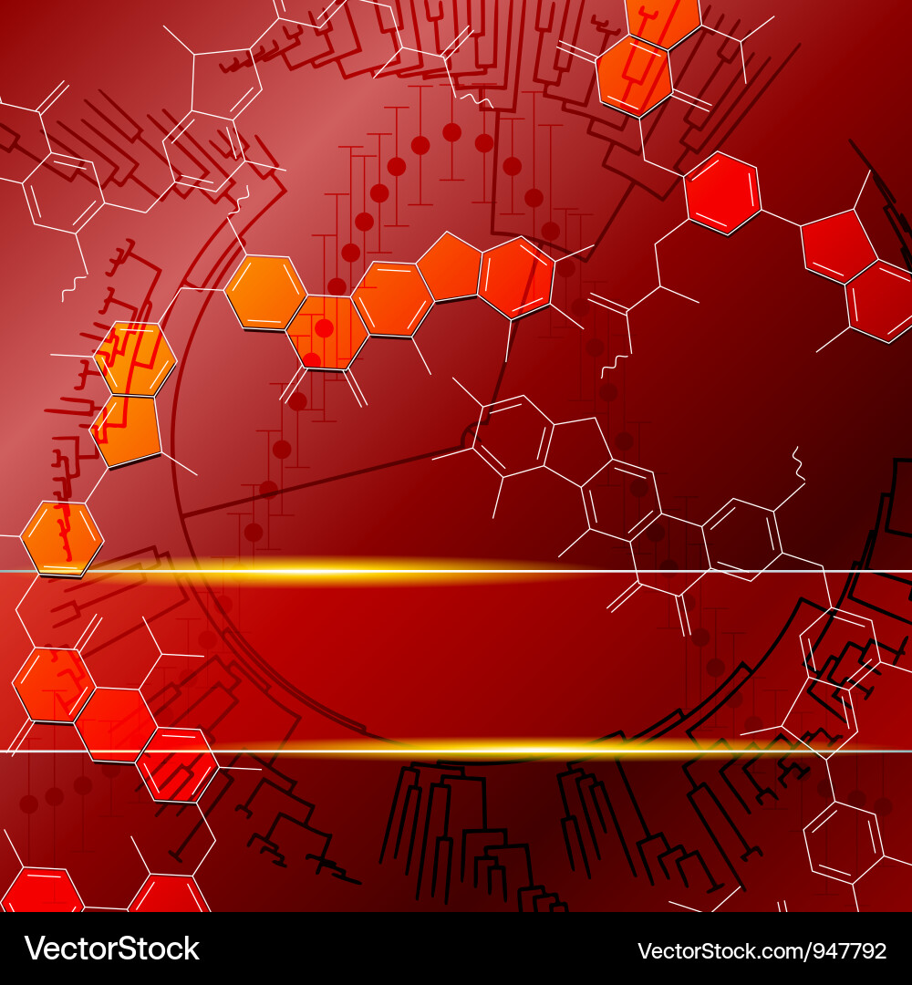 Red Science Molecular Background Vector Image