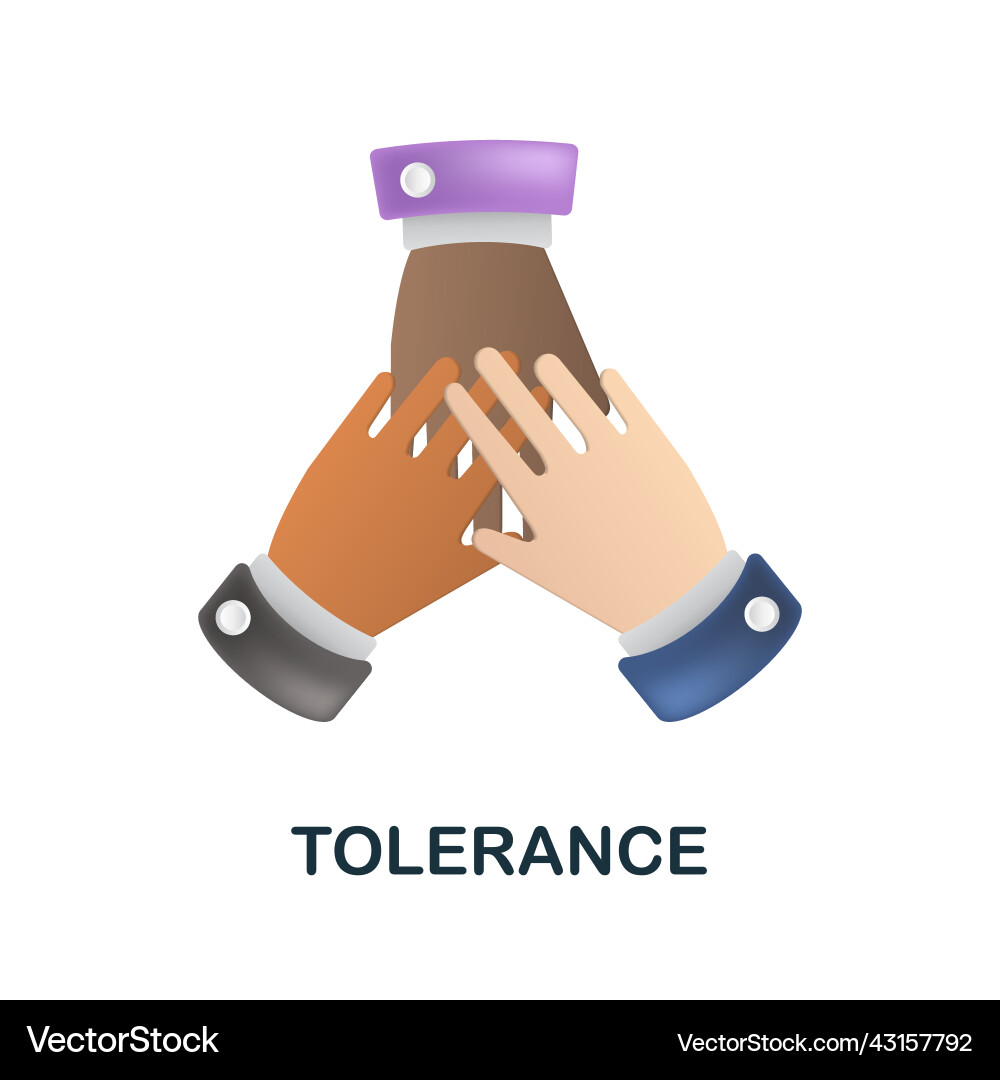Tolerance icon in 3d colored from core values Vector Image