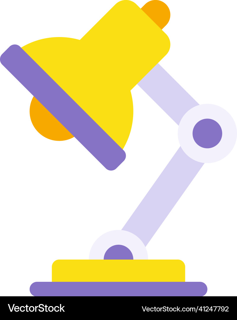 Yellow task table light lamp side view Yellow task table light lamp side view vector image