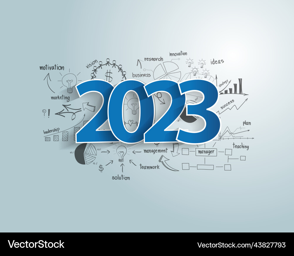 2023 business success ideas concept with creative 2023 business success ideas concept with creative vector image