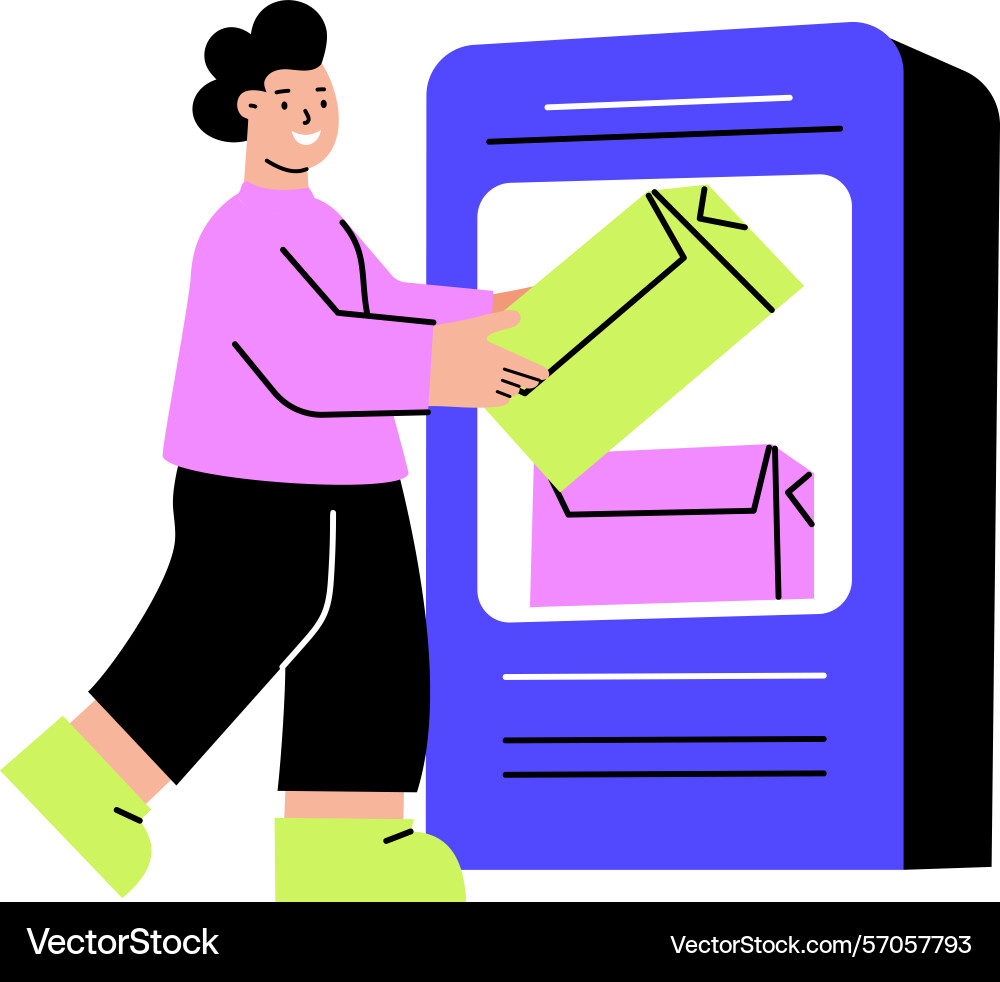 A flat style showing worker dispatch Vector Image