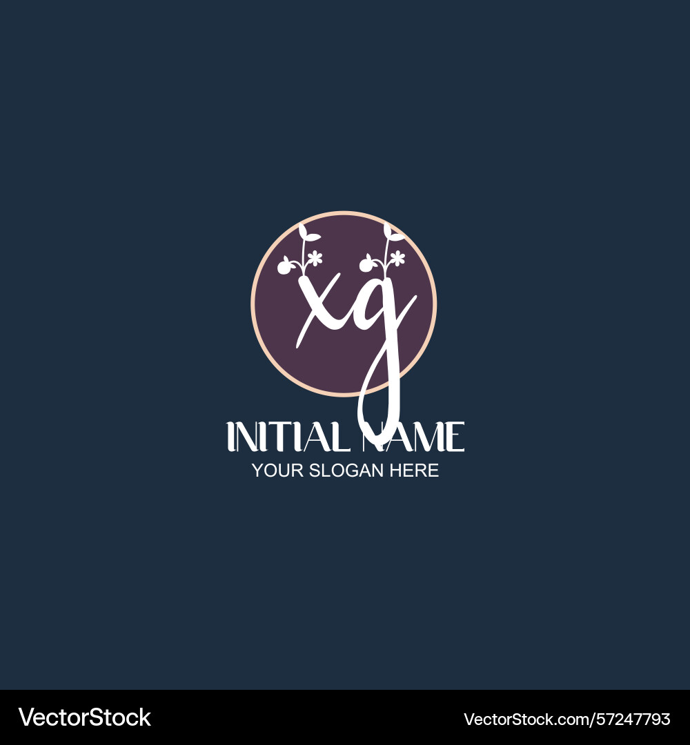 Elegant xg initial logo design with botanical Elegant xg initial logo design with botanical Vector Image