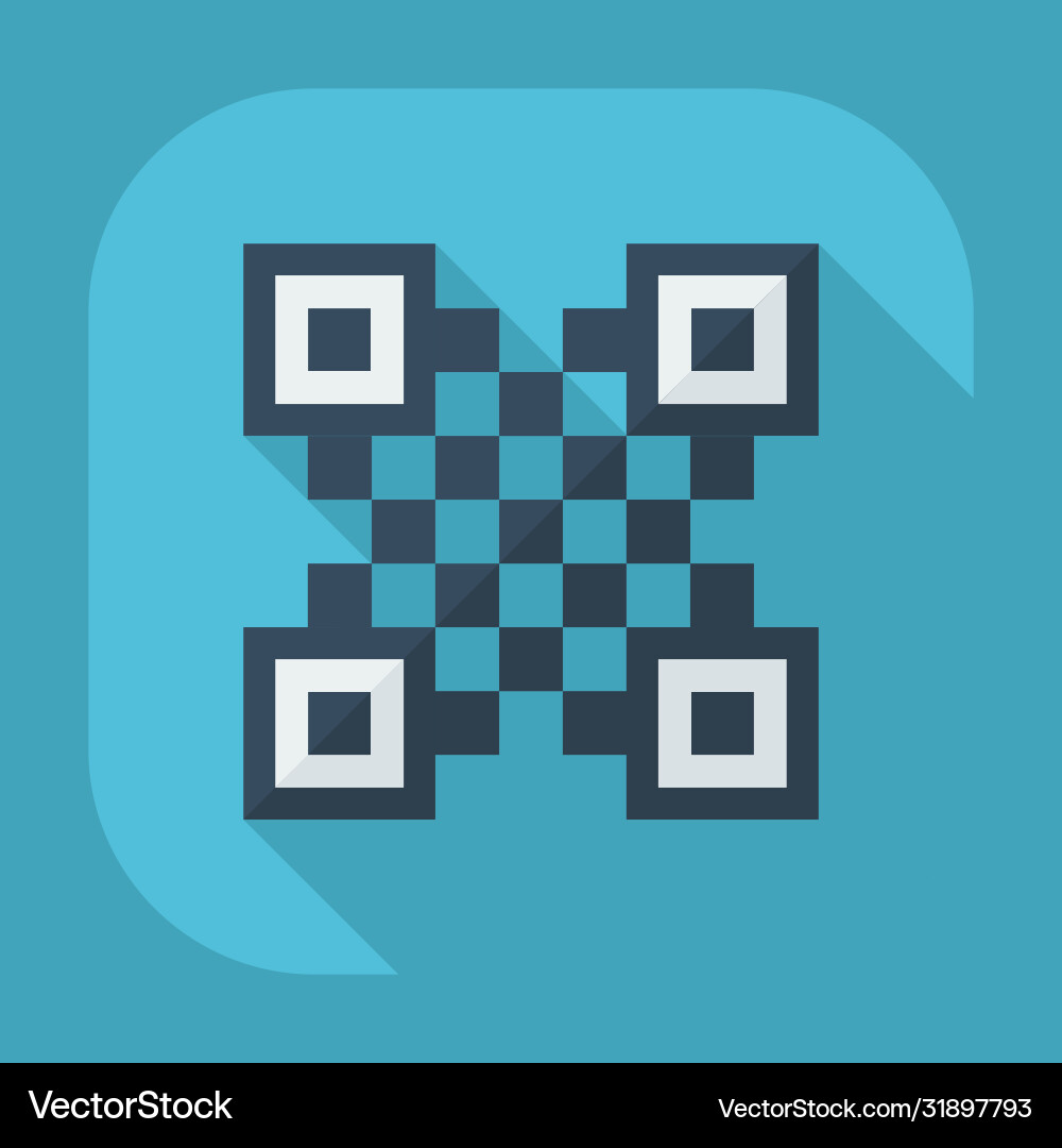 Flat modern design with shadow qr-code vector image