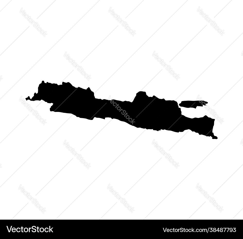 Java island map silhouette Java island map silhouette vector image