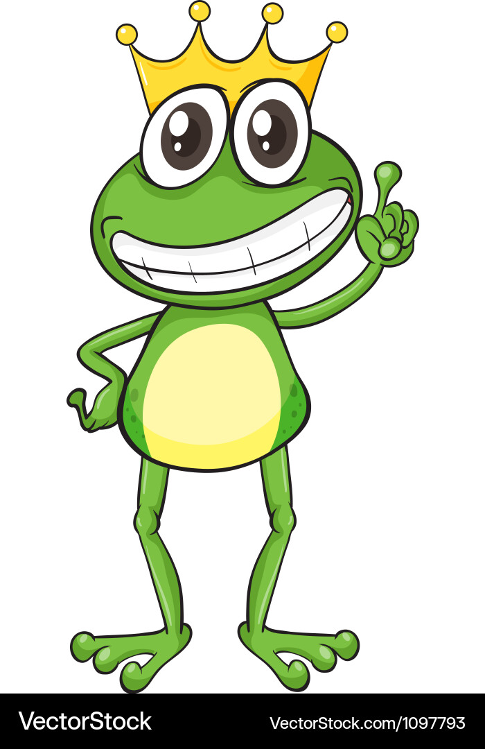 King cartoon frog Vector Image