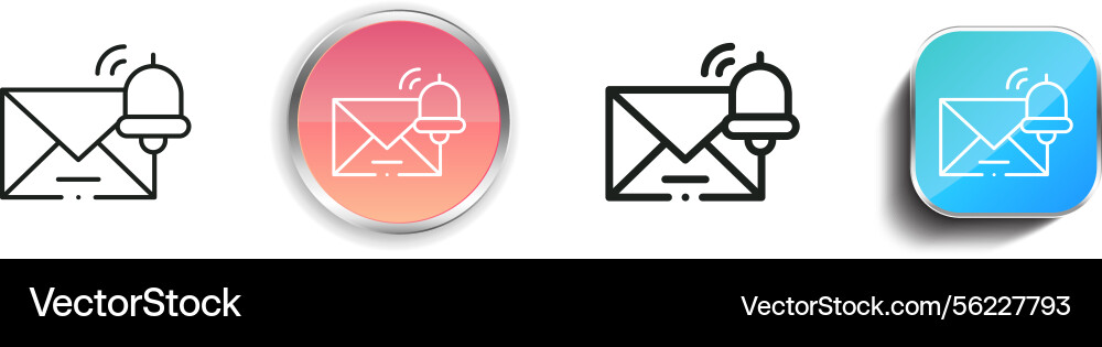 Mail-Symbol dünn linear regelmäßig und Knopf Stil Mail-Symbol dünn linear regelmäßig und Knopf Stil vektorbild