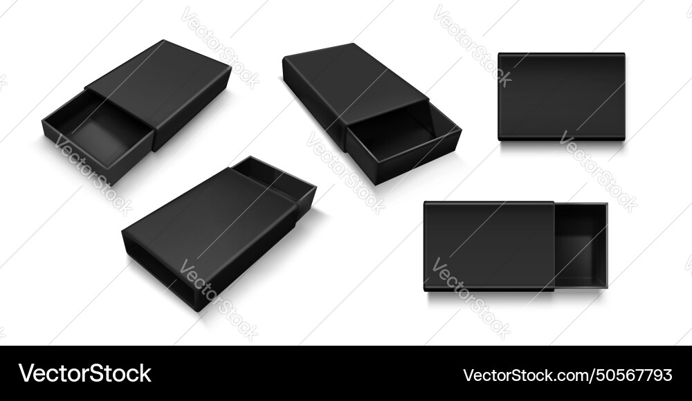 Open slide box mockup realistic Royalty Free Vector Image
