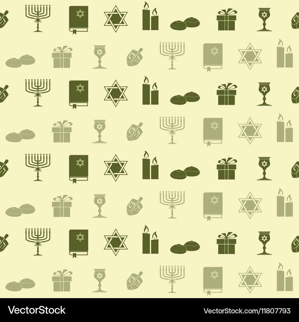 Seamless pattern with hanukkah symbol icons Vector Image