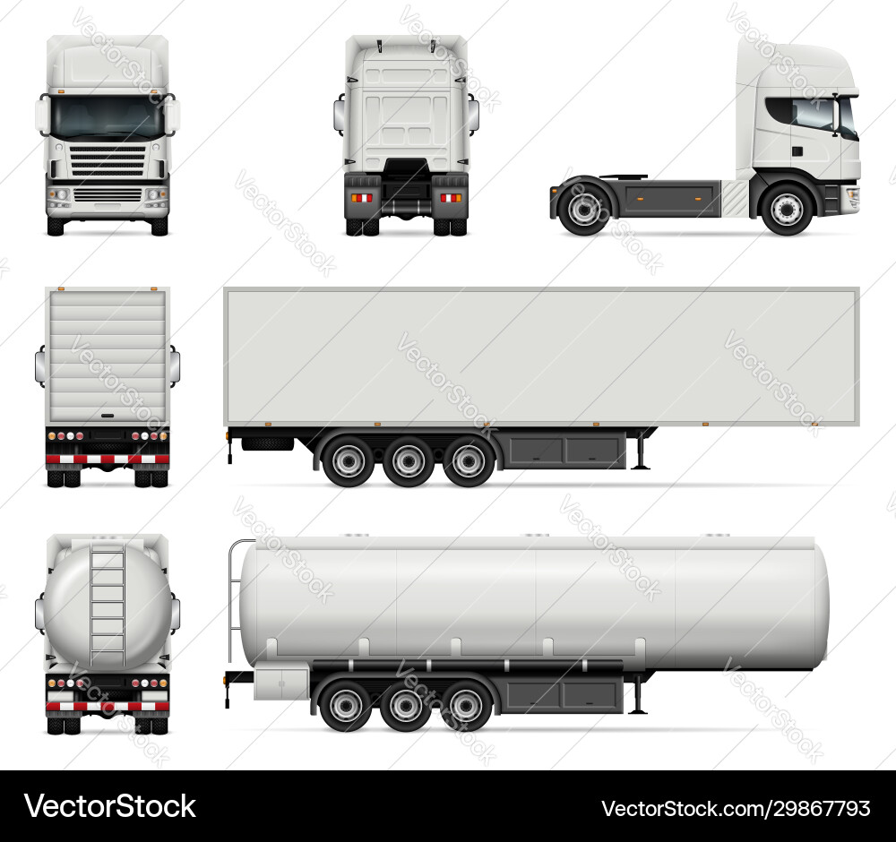 Set trucks Royalty Free Vector Image - VectorStock