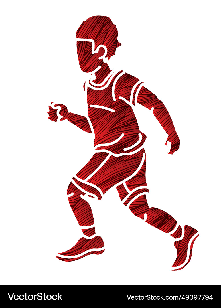 A boy start running action A boy start running action vector image