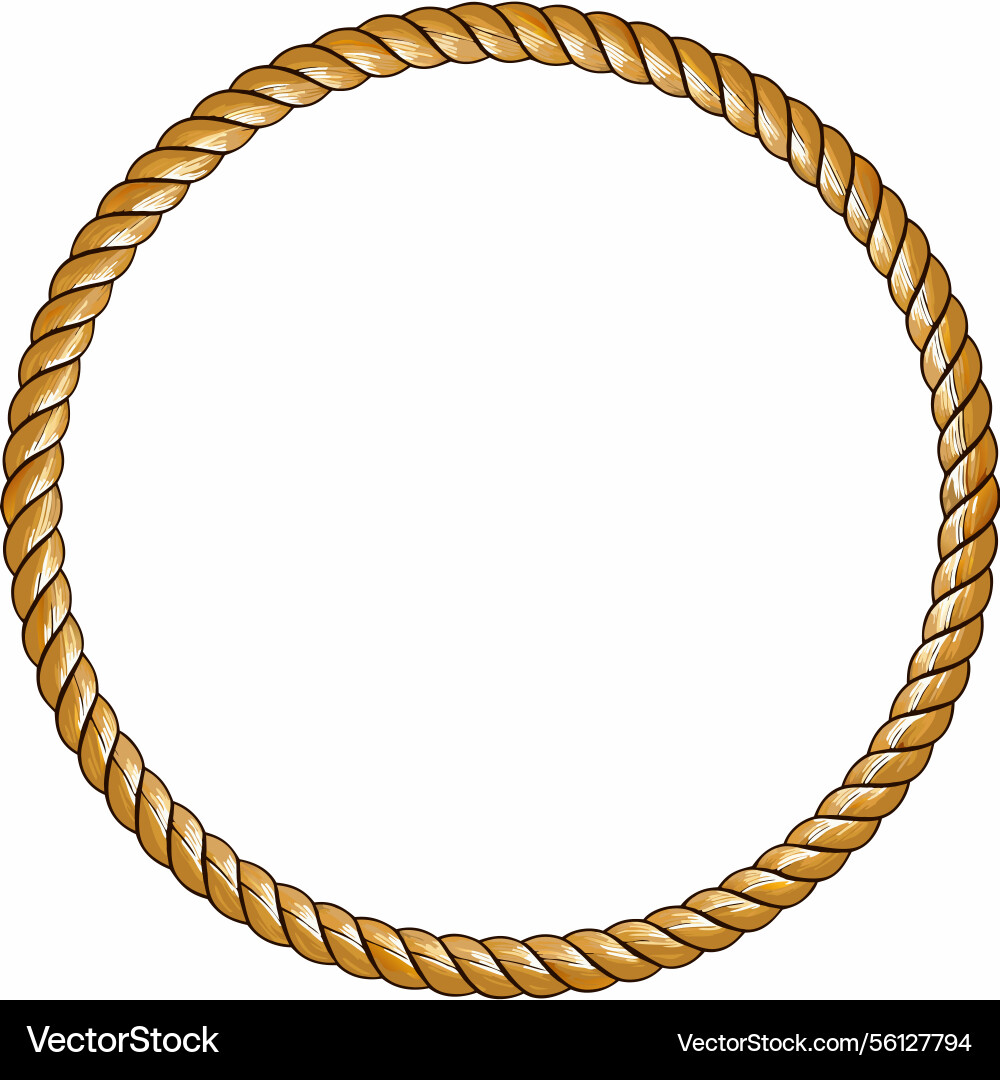 Circular rope frame border design element graphic vector image
