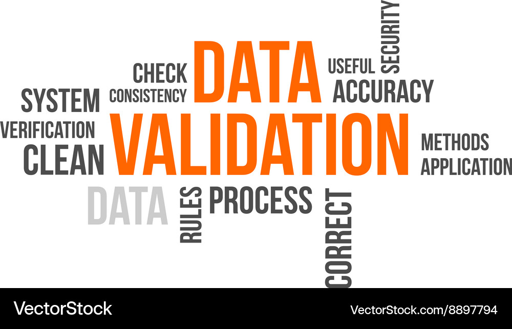 Data Validation Word Cloud Vector Image