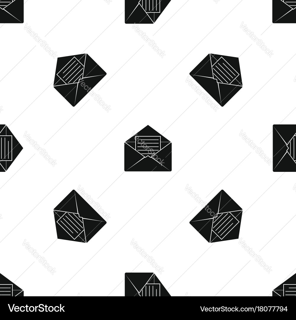 Envelope with sheet of paper pattern seamless Vector Image