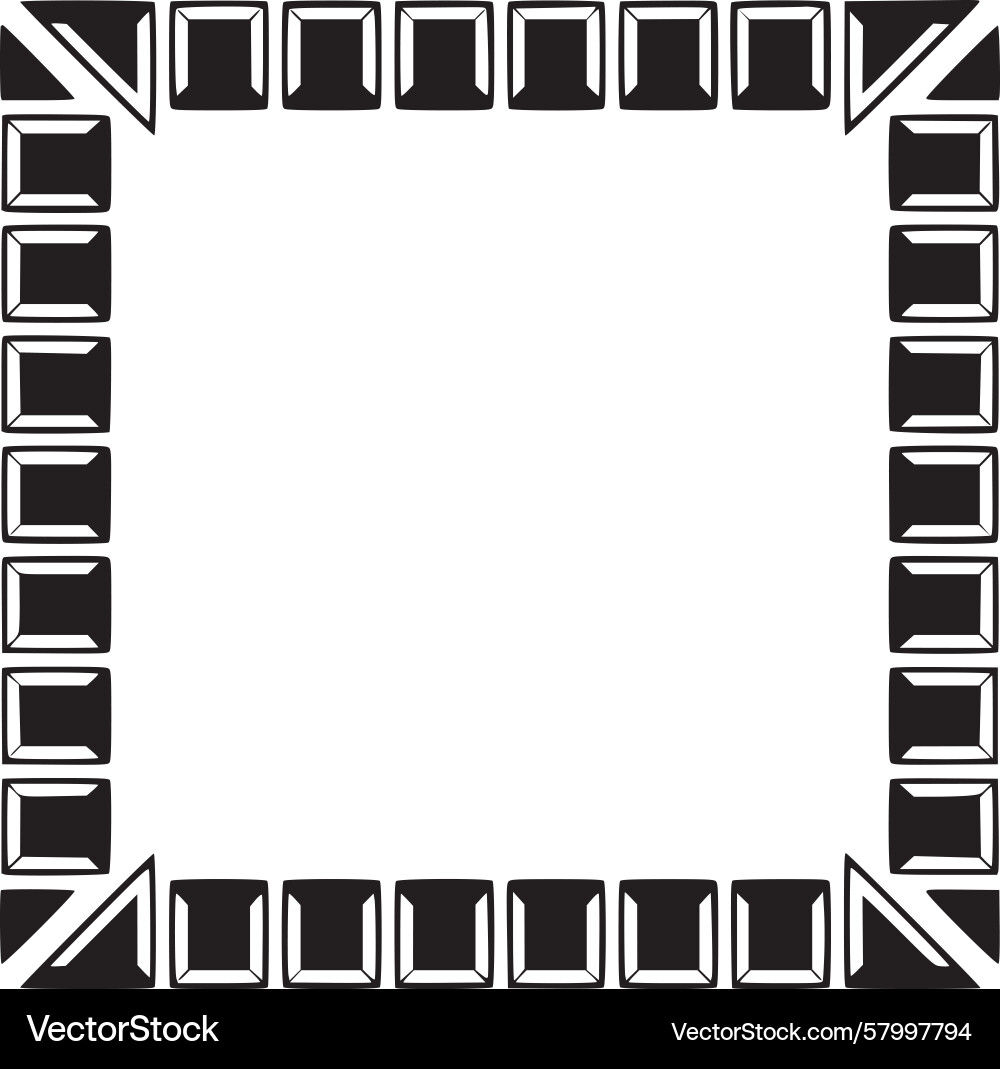 Geometric Block Frame Vector Image