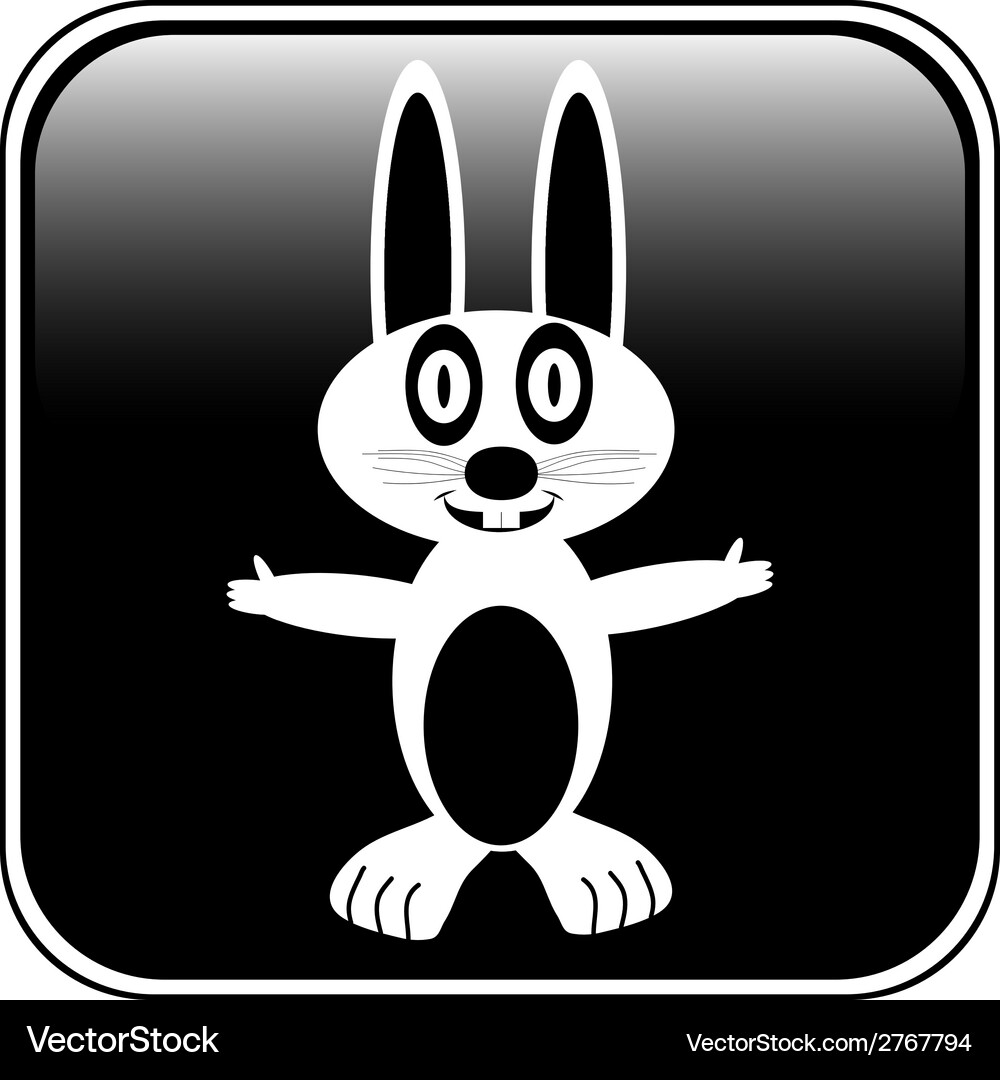 Hare button Vector Image