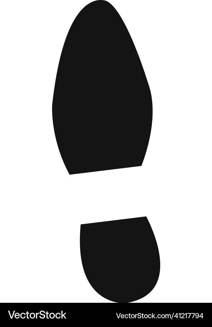 Shoe sole black silhouette human step symbol Shoe sole black silhouette human step symbol vector image