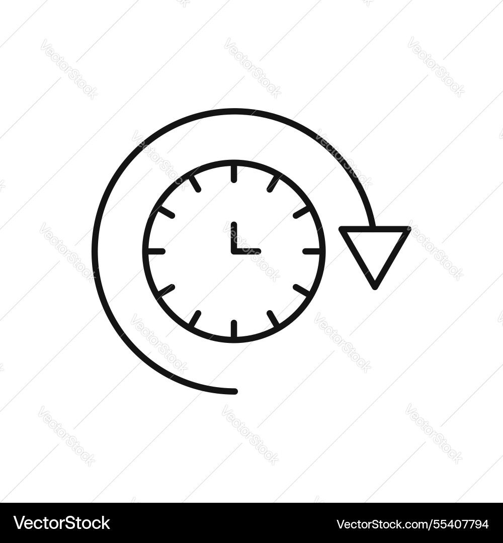 Time forward icon simple thin line Time forward icon simple thin line vector image