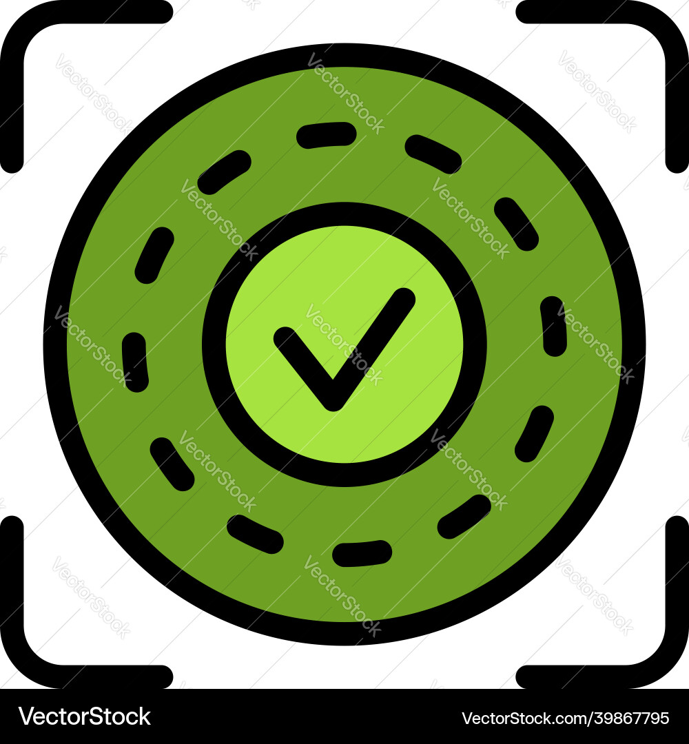 Approved authentication icon color outline Approved authentication icon color outline vector image