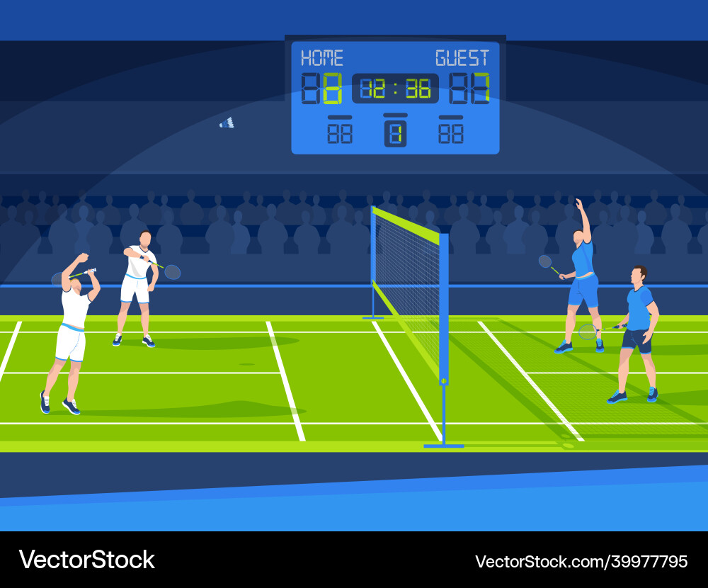 Badminton flat vector image