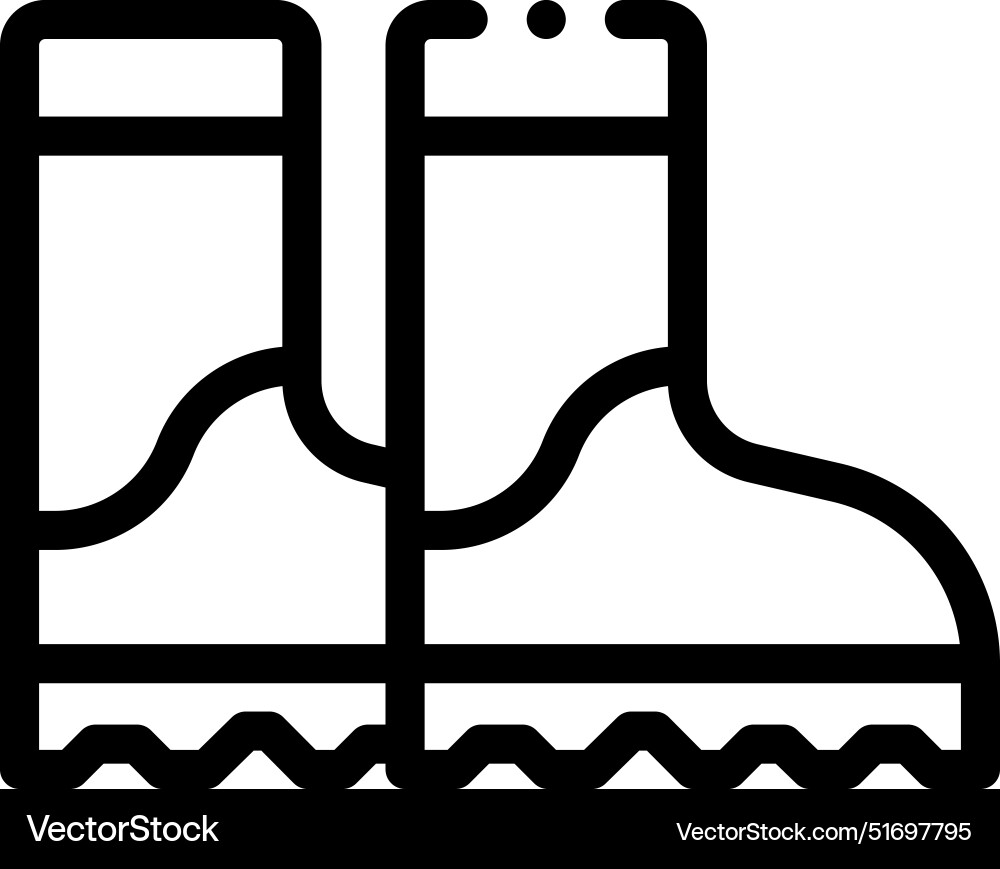 Boot icon thin linear style design isolated Boot icon thin linear style design isolated vector image