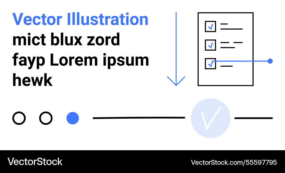 Checklist with blue check marks next to list items Checklist with blue check marks next to list items vector image