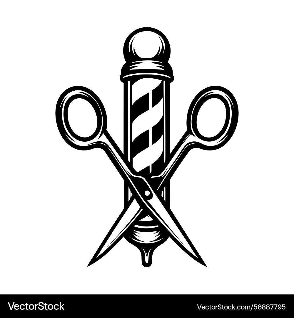Classic black and white barber logo – Royalty-Free Vector | VectorStock, image size:1000x1080