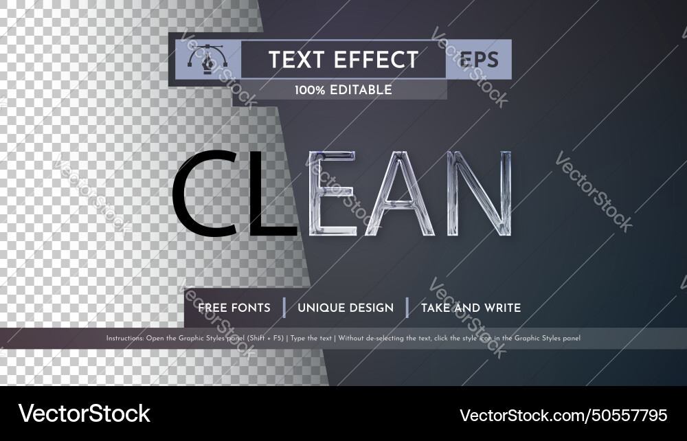 Clean editable text effect graphic style Clean editable text effect graphic style Vector Image