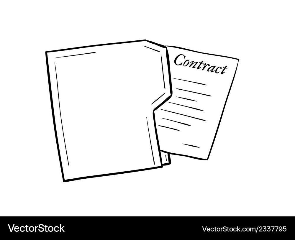 Contract Paper Folder Sketch Vector Image