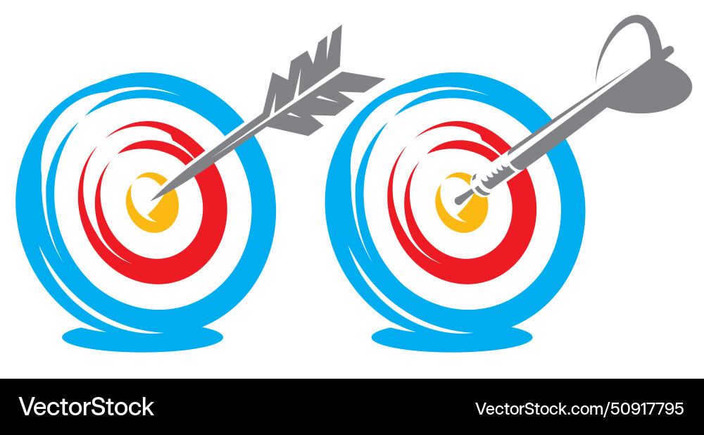 Dart Targets with Arrow Set vector image
