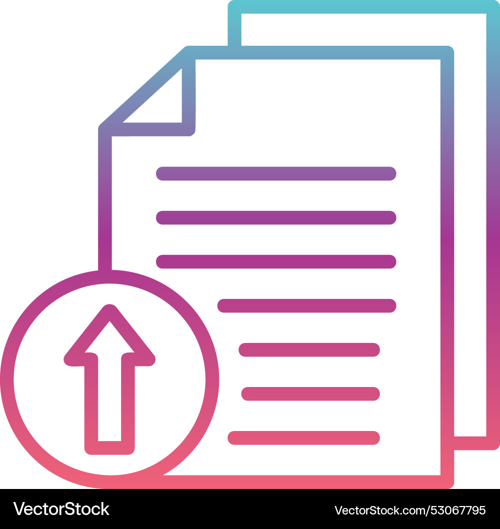 File upload line gradient design vector image