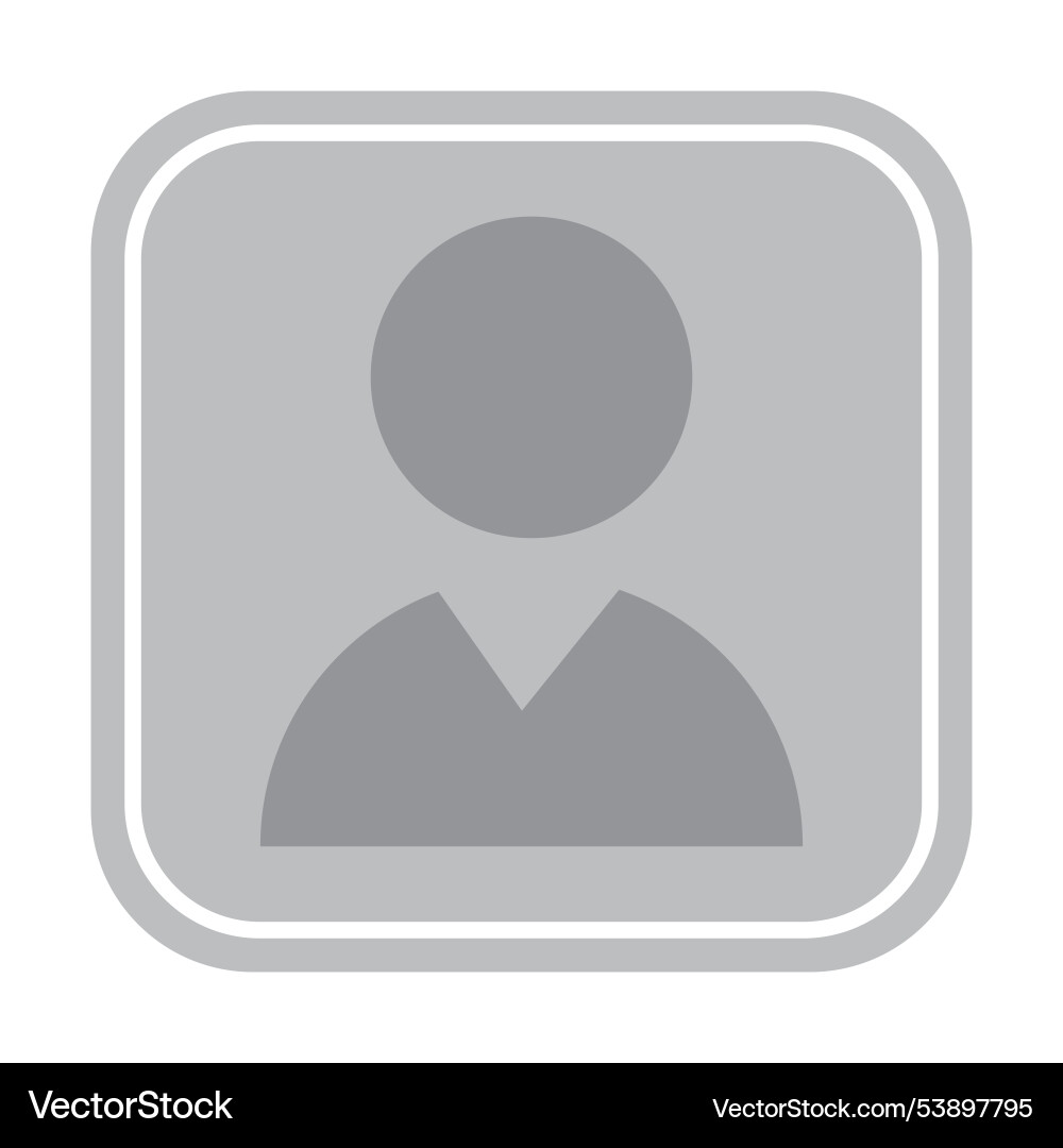 Gray user icon inside square frame simple head Vector Image